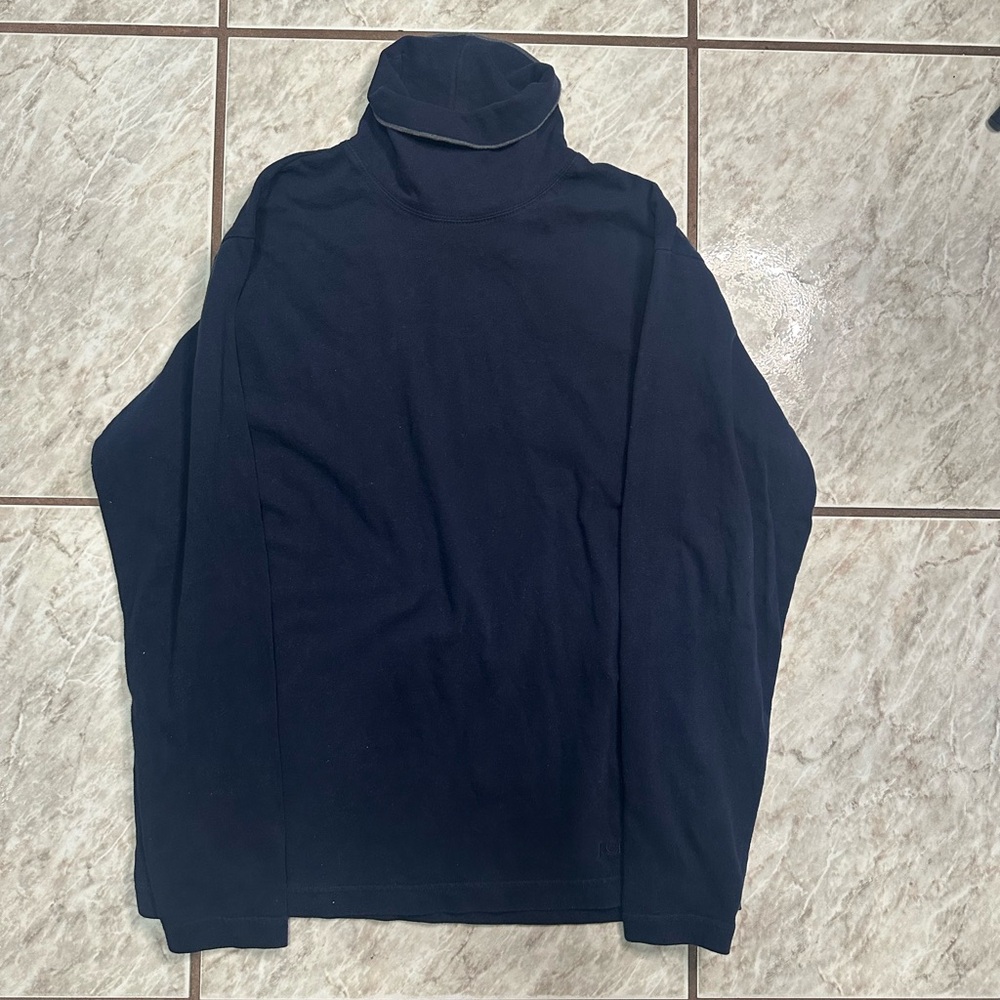 Men’s J Crew 100% Cotton Navy Blue Turtleneck Long-sleeve Size Small